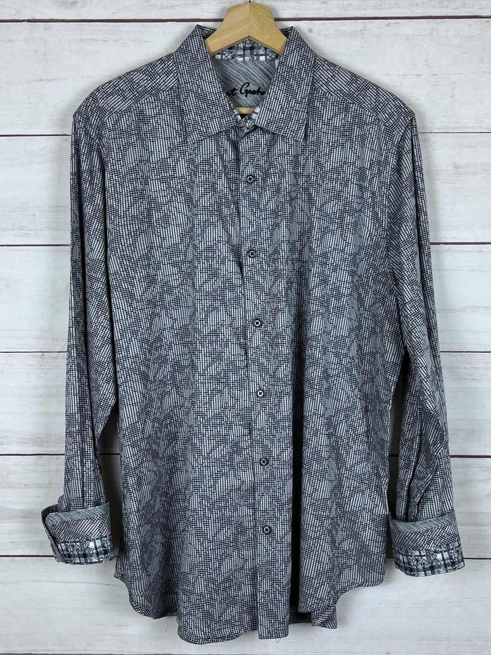 Robert Graham Shirt Mens XL Button Up Flip Cuff Classic Fit